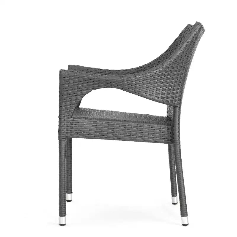 Ensemble de conversation GDFStudio Orchard 3 pièces avec chaises empilables en osier d'extérieur