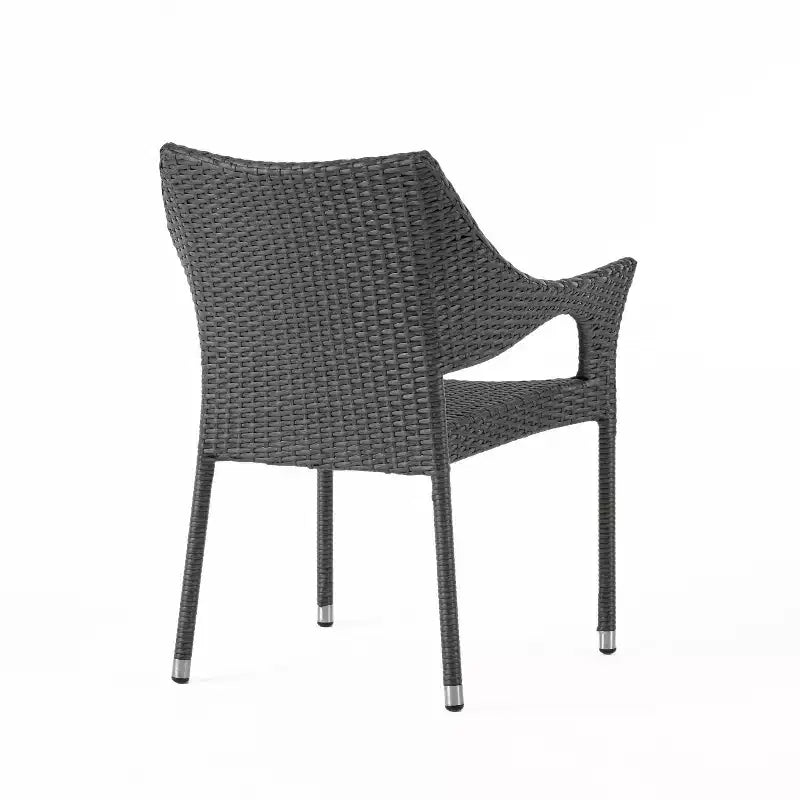 Ensemble de conversation GDFStudio Orchard 3 pièces avec chaises empilables en osier d'extérieur