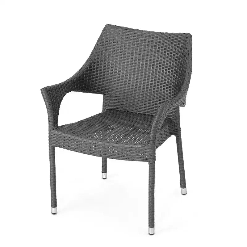 Ensemble de conversation GDFStudio Orchard 3 pièces avec chaises empilables en osier d'extérieur