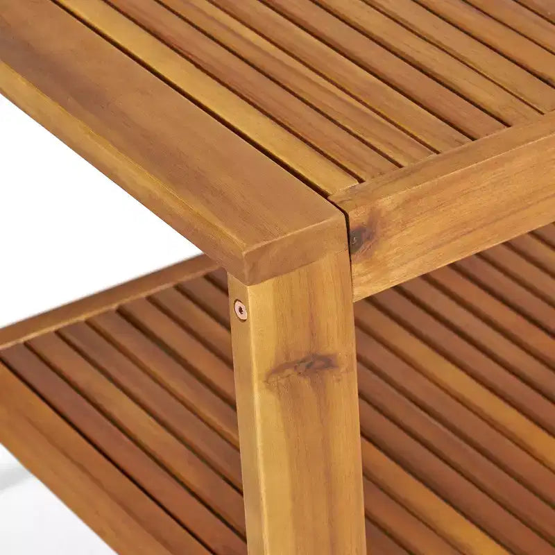 GDFStudio Parma Ensemble de conversation de canapé d'angle 7 places d'extérieur en bois d'acacia avec pouf