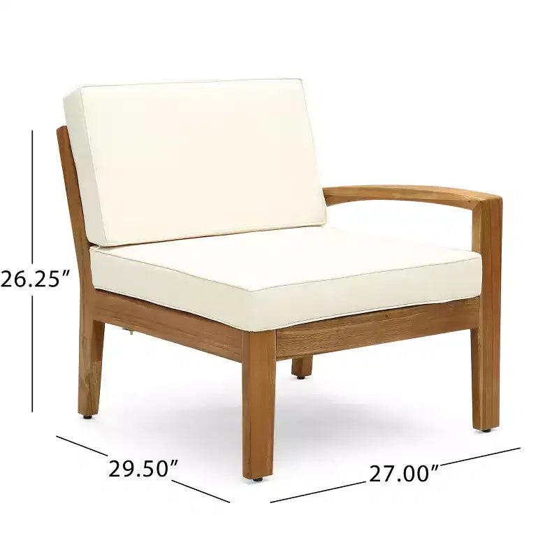 GDFStudio Parma Ensemble de conversation de canapé d'angle 7 places d'extérieur en bois d'acacia avec pouf