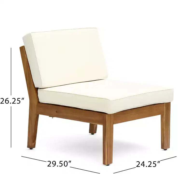 GDFStudio Parma Ensemble de conversation de canapé d'angle 7 places d'extérieur en bois d'acacia avec pouf