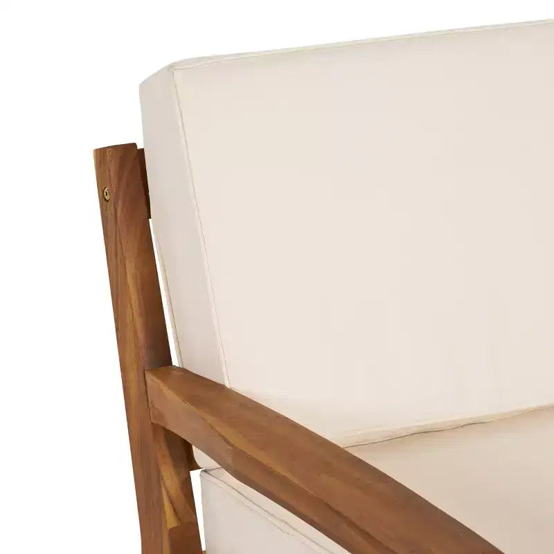 GDFStudio Parma Ensemble de conversation de canapé d'angle 7 places d'extérieur en bois d'acacia avec pouf