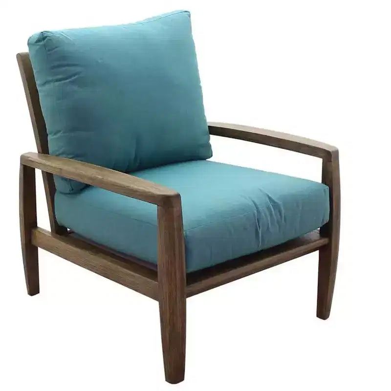 Ensemble de trois pièces de mobilier de jardin Courtyard Casual Avalon en teck FSC comprenant : deux fauteuils de club et une table d'appoint ronde.