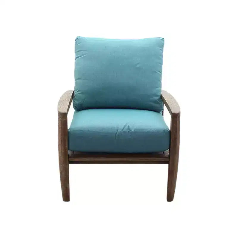 Ensemble de trois pièces de mobilier de jardin Courtyard Casual Avalon en teck FSC comprenant : deux fauteuils de club et une table d'appoint ronde.