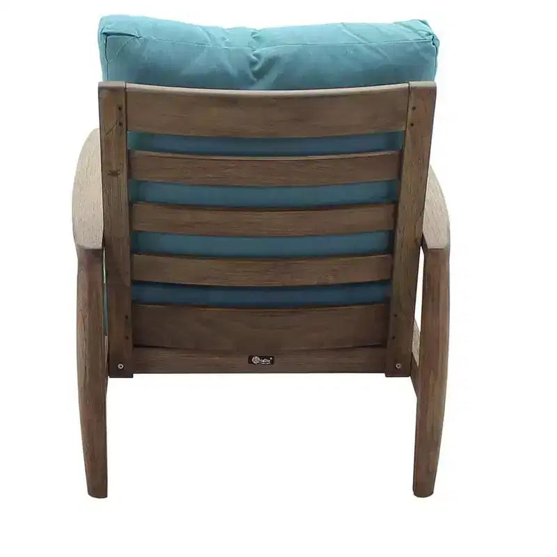 Ensemble de trois pièces de mobilier de jardin Courtyard Casual Avalon en teck FSC comprenant : deux fauteuils de club et une table d'appoint ronde.