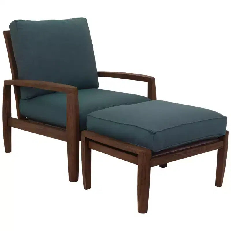 Courtyard Casual Avalon FSC Teak 2 pc Club Chair and Ottoman Set