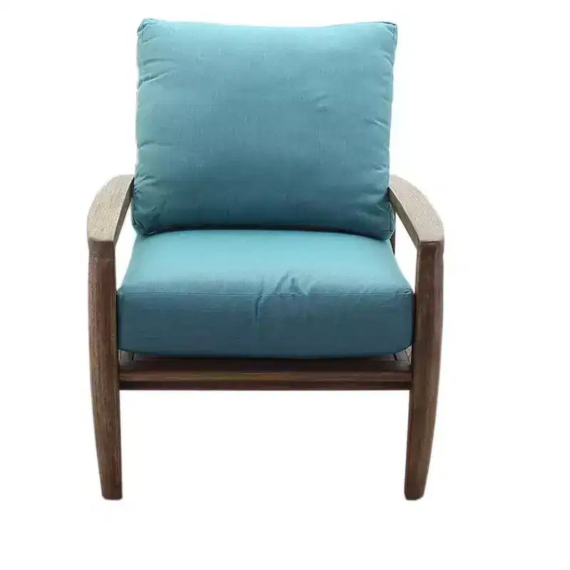 Ensemble fauteuil club et ottoman 2 pièces Courtyard Casual Avalon en teck certifié FSC