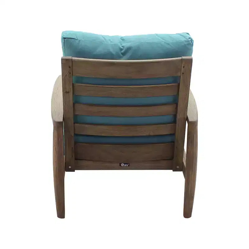 Ensemble fauteuil club et ottoman 2 pièces Courtyard Casual Avalon en teck certifié FSC