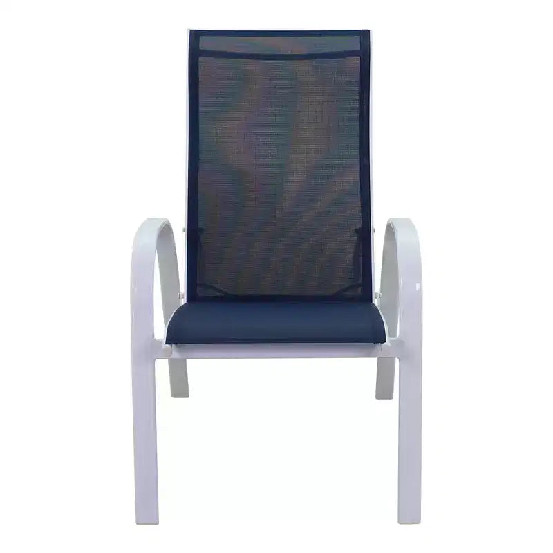 Ensemble de chaises longues de jardin 5 pièces Courtyard Casual Santa Fe avec ottomans Comprend deux chaises longues inclinables et deux ottomans et une table d'appoint