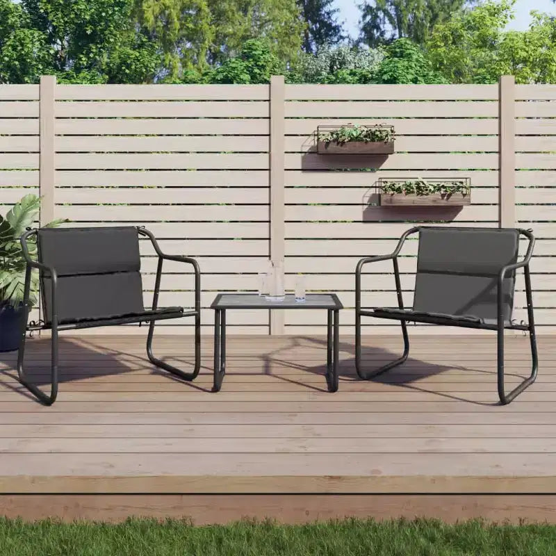 vidaXL Salon de jardin anthracite en acier laqué Standard Durable