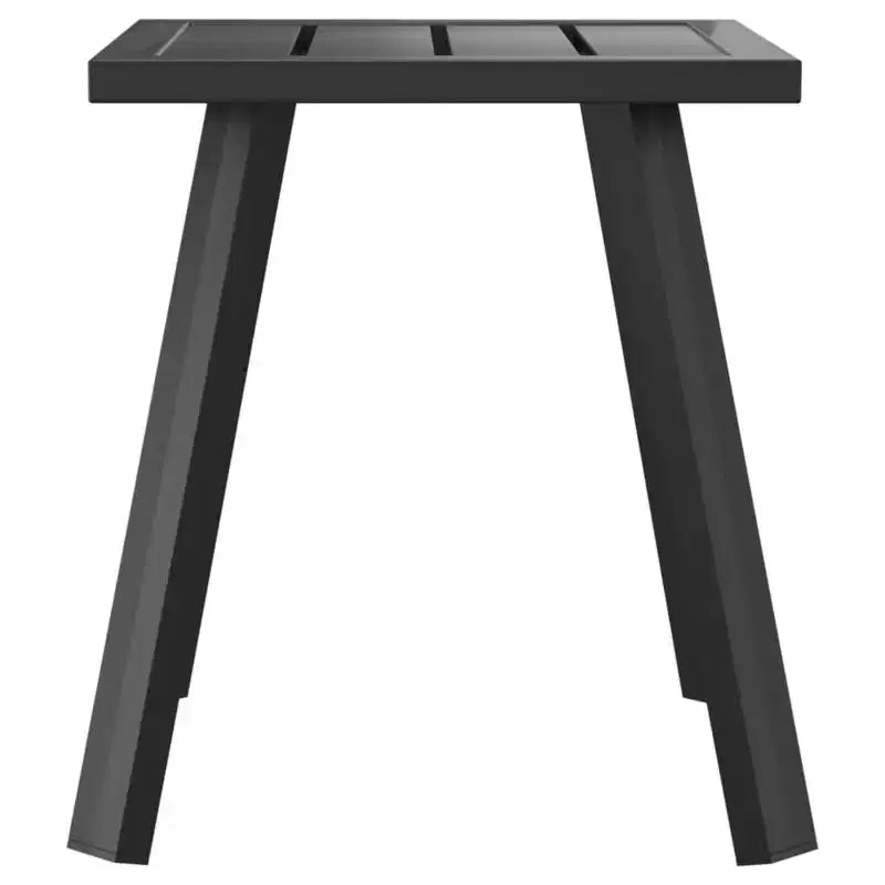 vidaXL Table de patio moderne en anthracite, acier, salon, design à lattes, forme carrée, table basse de jardin extérieure