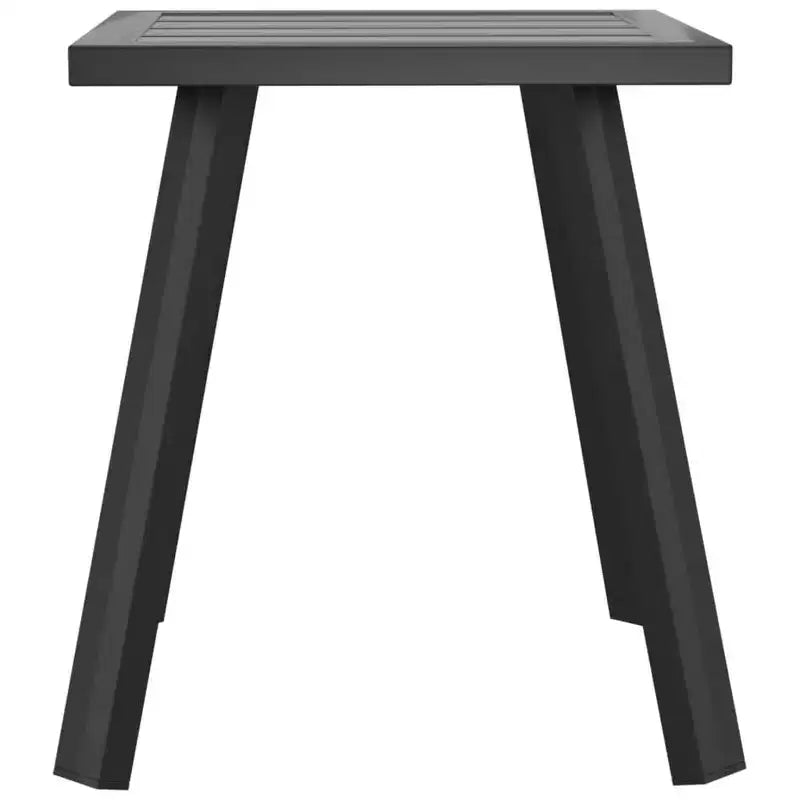 vidaXL Table de patio moderne en anthracite, acier, salon, design à lattes, forme carrée, table basse de jardin extérieure