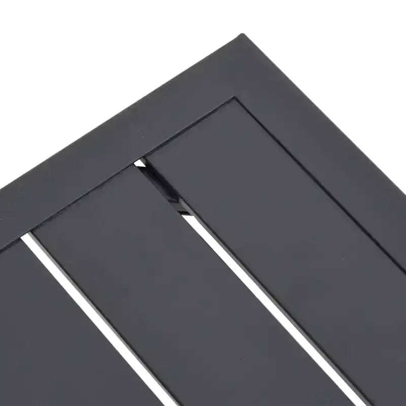 vidaXL Table de patio moderne en anthracite, acier, salon, design à lattes, forme carrée, table basse de jardin extérieure