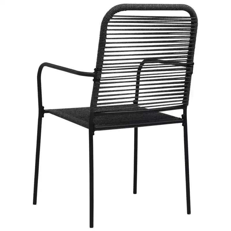 vidaXL Ensemble repas de jardin 7/9 pièces Corde en coton et acier Noir Patio extérieur