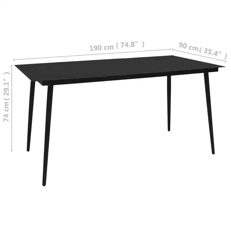 vidaXL Salon de Jardin 5/7 Pièces Corde en Coton et Acier Noir Extérieur Patio
