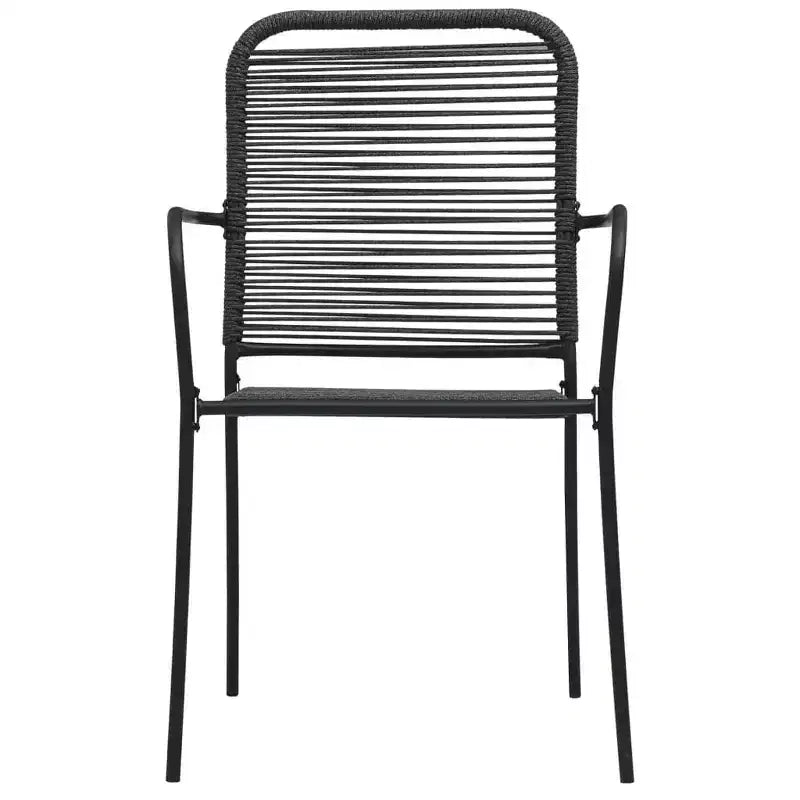 vidaXL Salon de Jardin 5/7 Pièces Corde en Coton et Acier Noir Extérieur Patio
