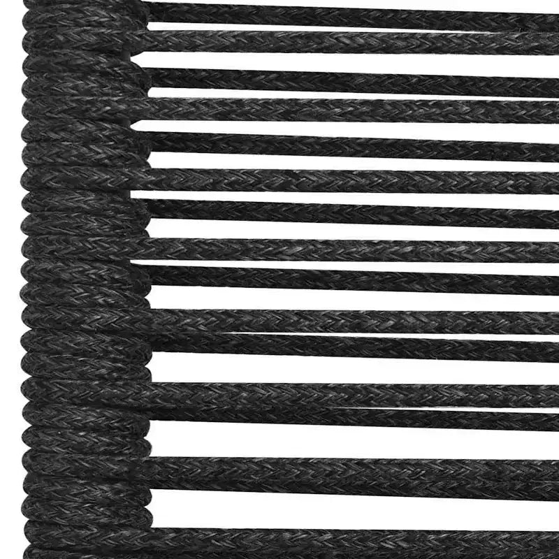 vidaXL Salon de Jardin 5/7 Pièces Corde en Coton et Acier Noir Extérieur Patio