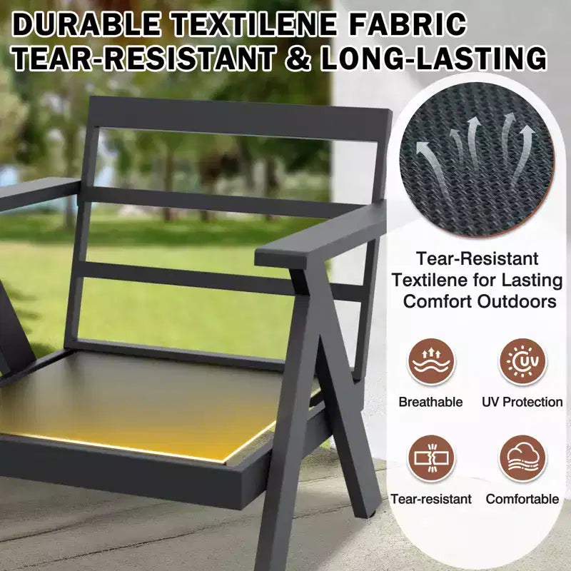 Ensemble de mobilier de jardin moderne EAGLE PEAK Urban Slate 7 pièces : canapé, fauteuils de patio, table basse et table d'appoint