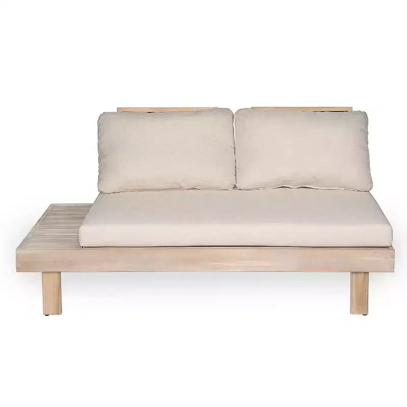Christopher Knight Home Betty Salon de jardin rustique 3 pièces en acacia avec canapé sectionnel et tables d'appoint intégrées