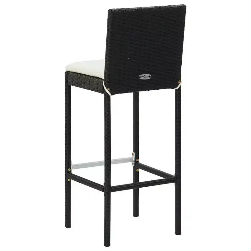 vidaXL Salon de bar de jardin avec table de bar et tabourets, mobilier de jardin avec coussins – Noir, 5 pièces