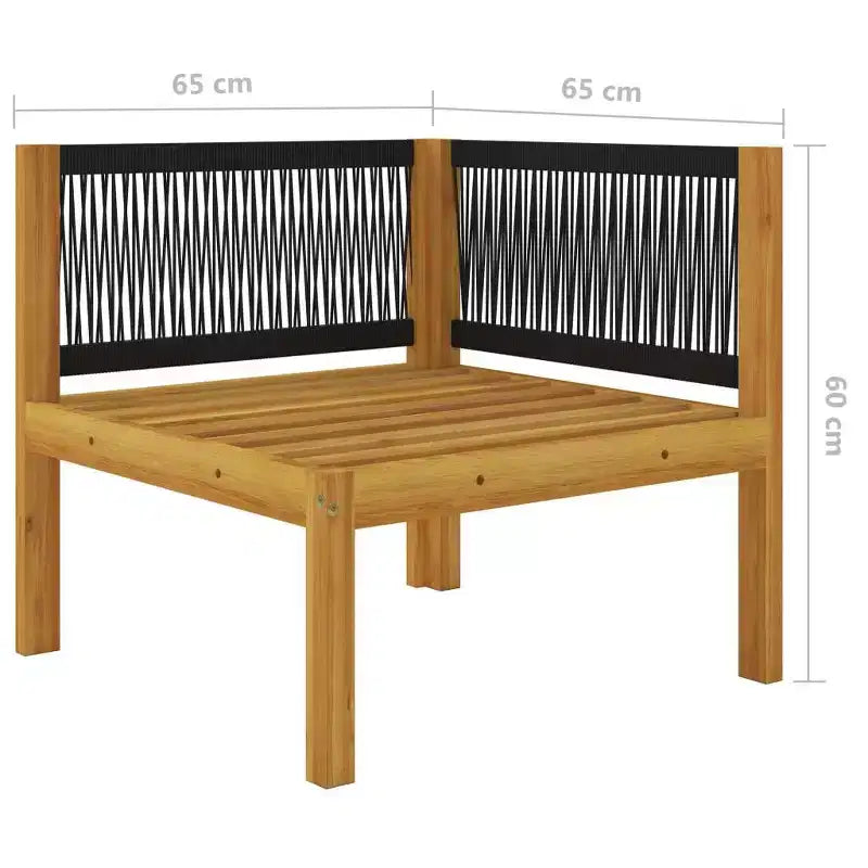 vidaXL Salon de jardin modulaire avec coussins en bois d'acacia massif