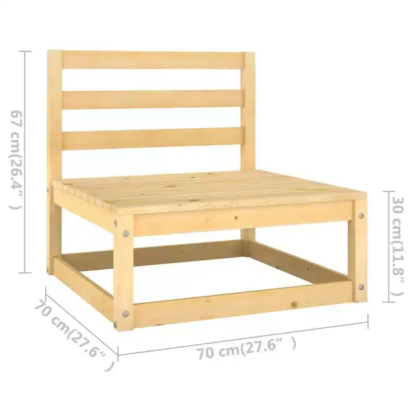 vidaXL Salon de jardin bois naturel Pin massif 8 pièces modulable