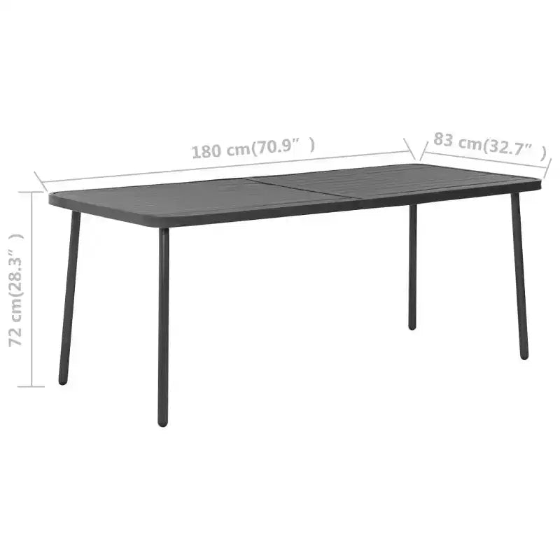 vidaXL Ensemble de salle à manger d'extérieur Table et chaises Ensemble de meubles de jardin Acier Gris foncé