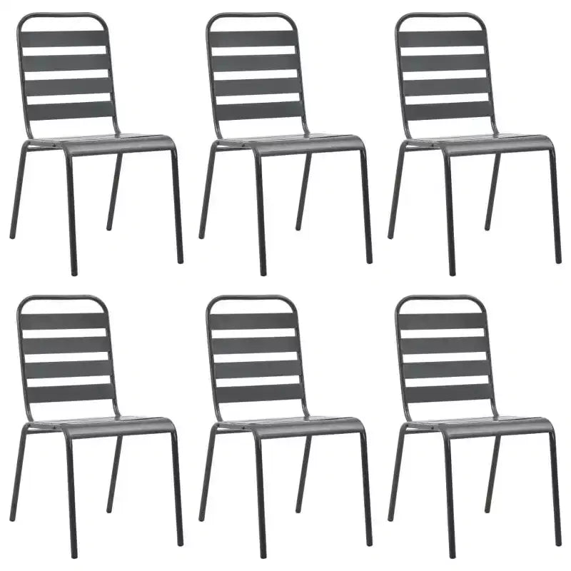vidaXL Ensemble de salle à manger d'extérieur Table et chaises Ensemble de meubles de jardin Acier Gris foncé