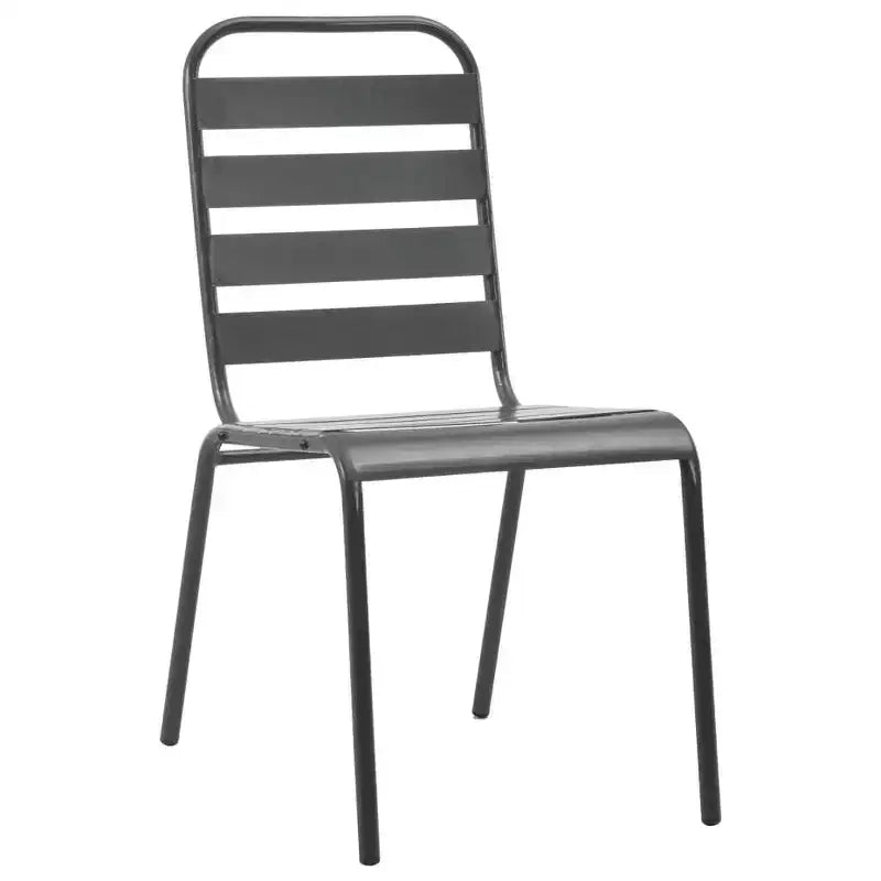 vidaXL Ensemble de salle à manger d'extérieur Table et chaises Ensemble de meubles de jardin Acier Gris foncé