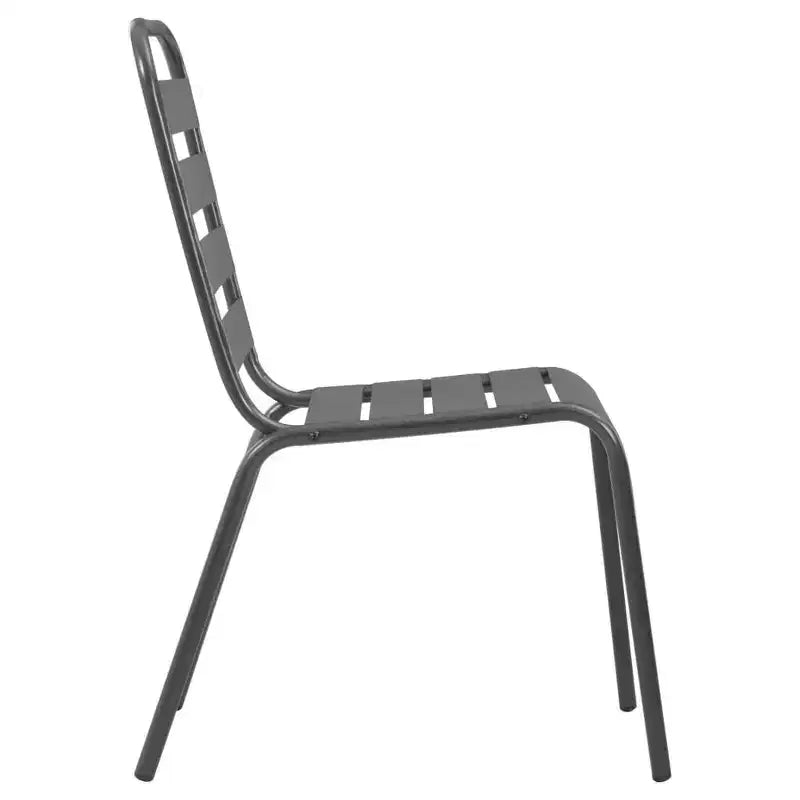vidaXL Ensemble de salle à manger d'extérieur Table et chaises Ensemble de meubles de jardin Acier Gris foncé