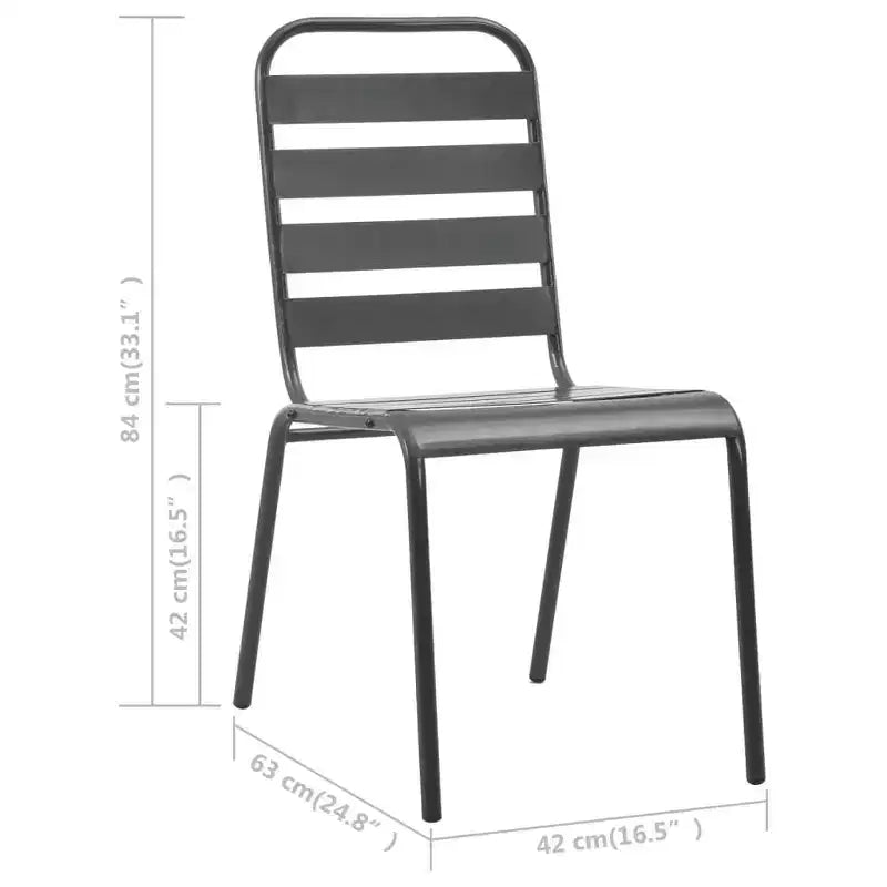 vidaXL Ensemble de salle à manger d'extérieur Table et chaises Ensemble de meubles de jardin Acier Gris foncé