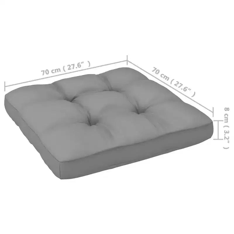 vidaXL Salon de jardin en bois de pin naturel, coussins gris