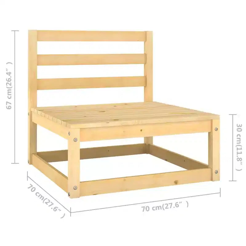 vidaXL Salon de jardin en bois naturel