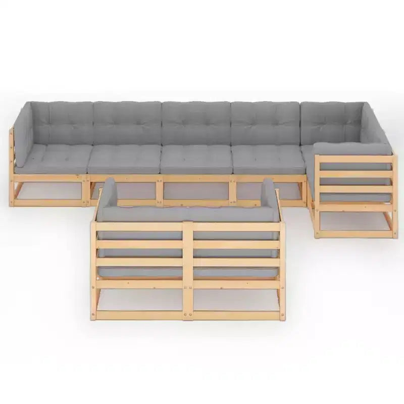 vidaXL Salon de jardin en bois naturel