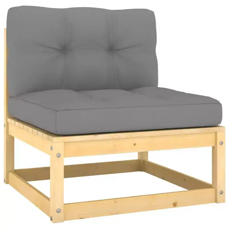 vidaXL Salon de jardin en pin massif naturel, modules carrés de 70 cm