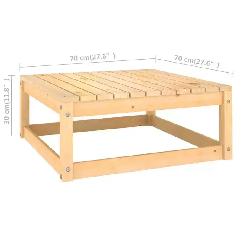 vidaXL Salon de jardin 8 pcs Extérieur Canapé modulable Bois massif Pin - Naturel avec coussin