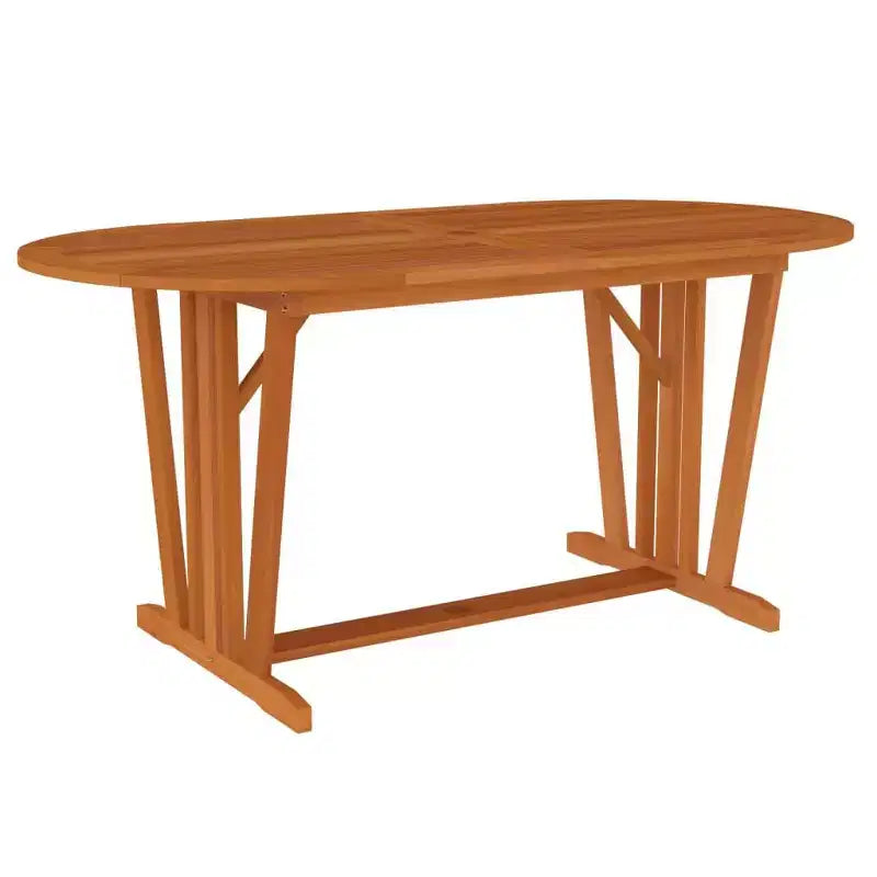 vidaXL Salon de jardin en bois d'eucalyptus massif avec chaises inclinables et trou pour parasol - Ensemble de salle à manger d'extérieur, style rustique marron