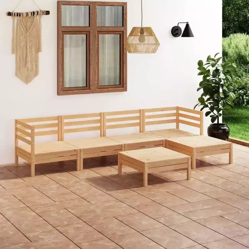vidaXL Salon de jardin Marron clair Bois de pin massif Modulable moyen