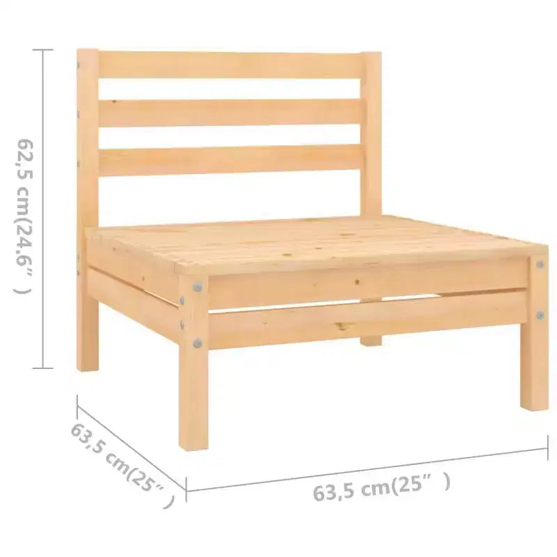 vidaXL Salon de jardin Marron clair Bois de pin massif Modulable moyen