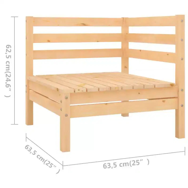 vidaXL Salon de jardin Marron clair Bois de pin massif Modulable moyen