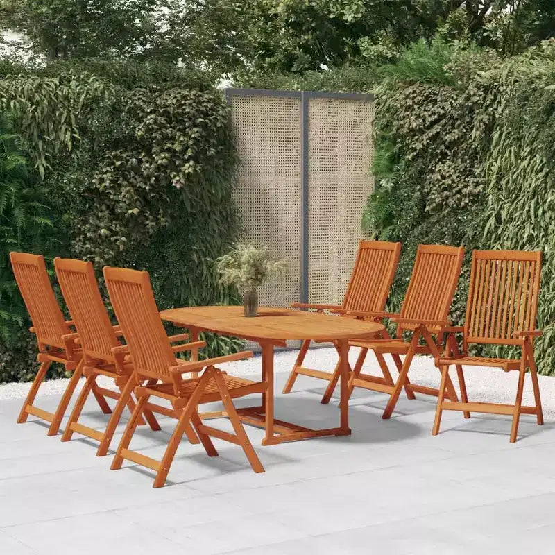 vidaXL Ensemble de salle à manger d'extérieur table et chaises extensibles en bois d'eucalyptus massif