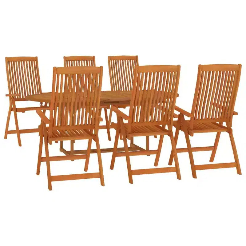 vidaXL Ensemble de salle à manger d'extérieur table et chaises extensibles en bois d'eucalyptus massif