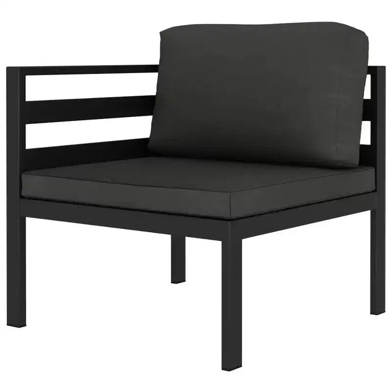 vidaXL Salon de jardin Sectionnel d'extérieur en aluminium anthracite
