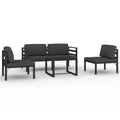 vidaXL Patio Lounge Set Outdoor Sectional Sofa Set Table Aluminum Anthracite
