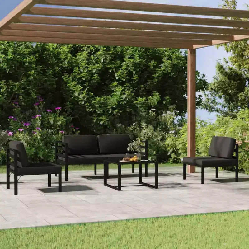 vidaXL Salon de jardin modulaire Table Aluminium Anthracite