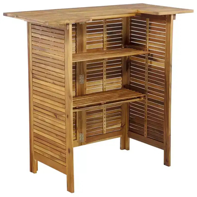 vidaXL Ensemble de bar de jardin Marron Bois d'acacia massif Repose-pieds moyen