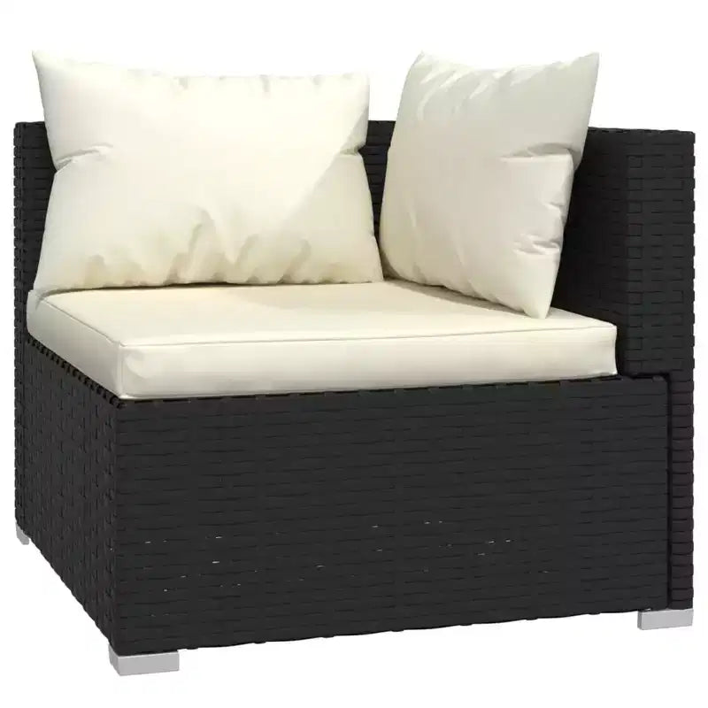 vidaXL Salon de jardin noir et crème