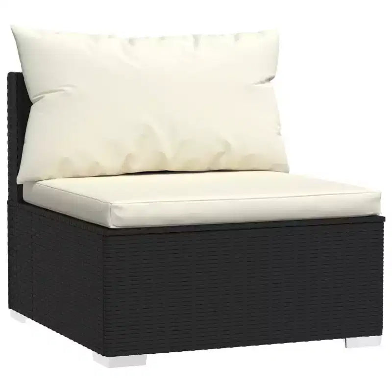 vidaXL Salon de jardin noir et crème