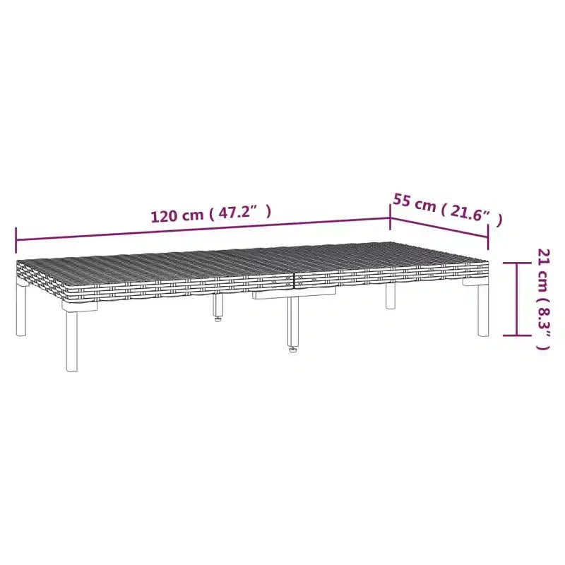 vidaXL Salon de jardin modulaire avec table en résine tressée gris foncé